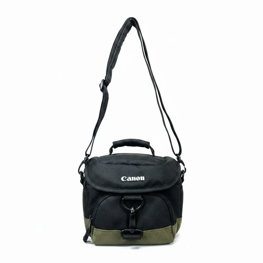 Canon Camera Bag Padded SLR Multi Strap Black & Green Carry Tote Shoulder Case